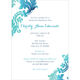 Teal Watercolor Damask Invitations Image 9 of 11